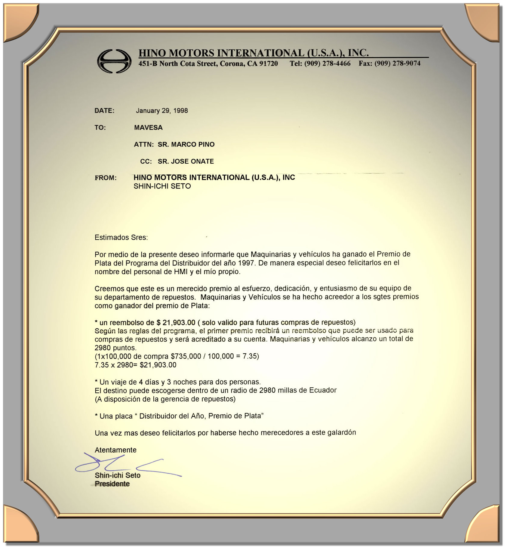 Premio Hino motors international